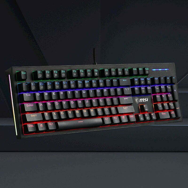 Mechanical Keyboard Wired Gaming Keyboard RGB MSI VIGOR GK50Z Gaming keyboard 104 Cyan Red Brown Black Axis  For Game Laptop PC