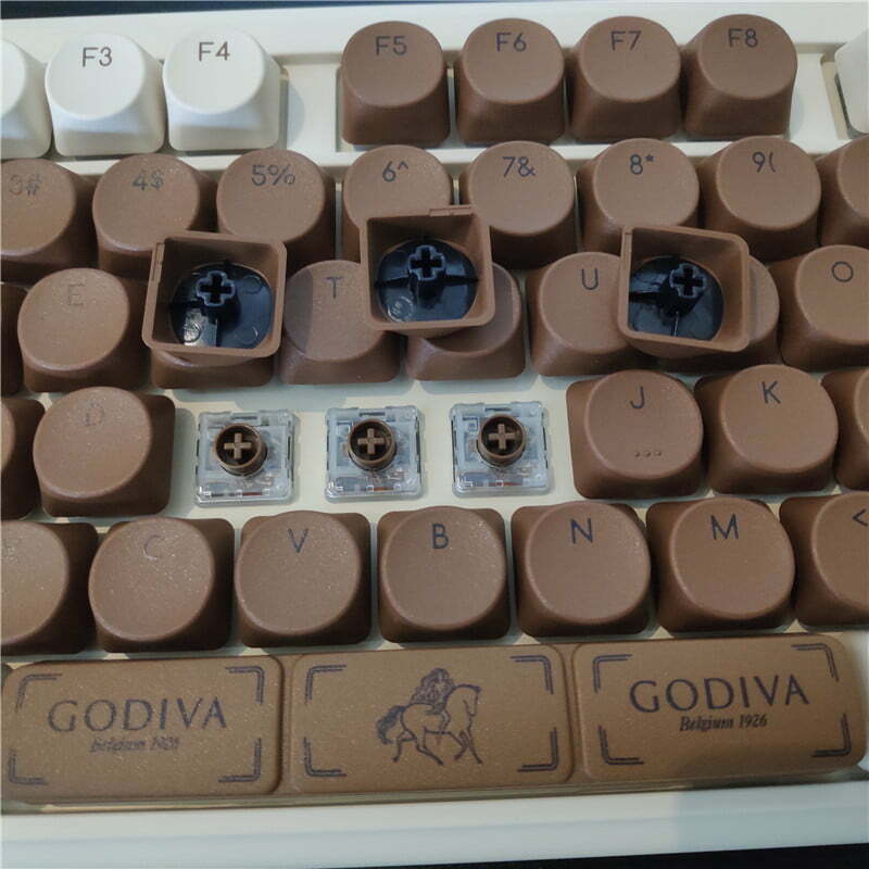 Ultra thin IKBC chocolate wireless 87 Bluetooth-copmpatible Mechanical Keyboard 2.4G  GODIVA Keycap TTC Low Profile Brown Switch