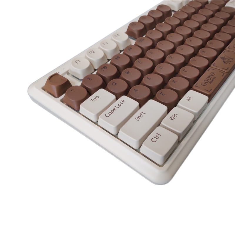 Ultra thin IKBC chocolate wireless 87 Bluetooth-copmpatible Mechanical Keyboard 2.4G  GODIVA Keycap TTC Low Profile Brown Switch
