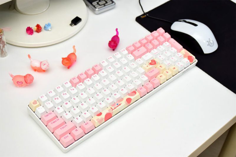 Dareu A100 “Love” keyboard Wireless bluetooth wired 3 modes RGB Backlight office game mechanical keyboard Valentine's day gift