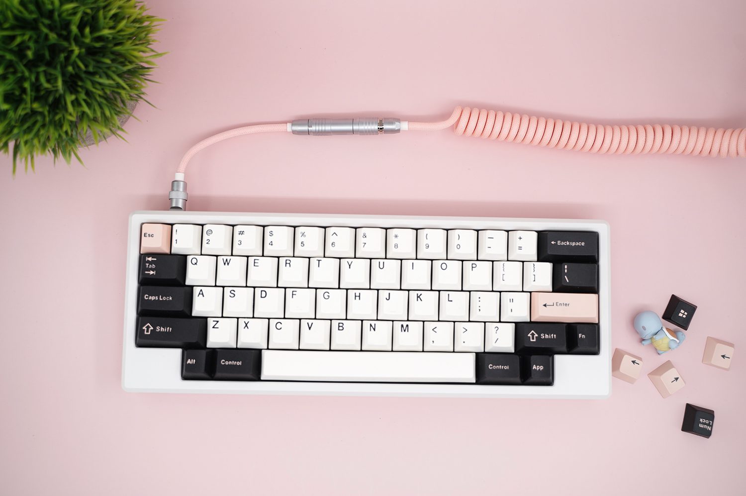 GeekCable Customized Mechanical Keyboard Data Cable For GMK Theme SP Keycaps For Filco For Varmilo Theme Full Pink Handmade