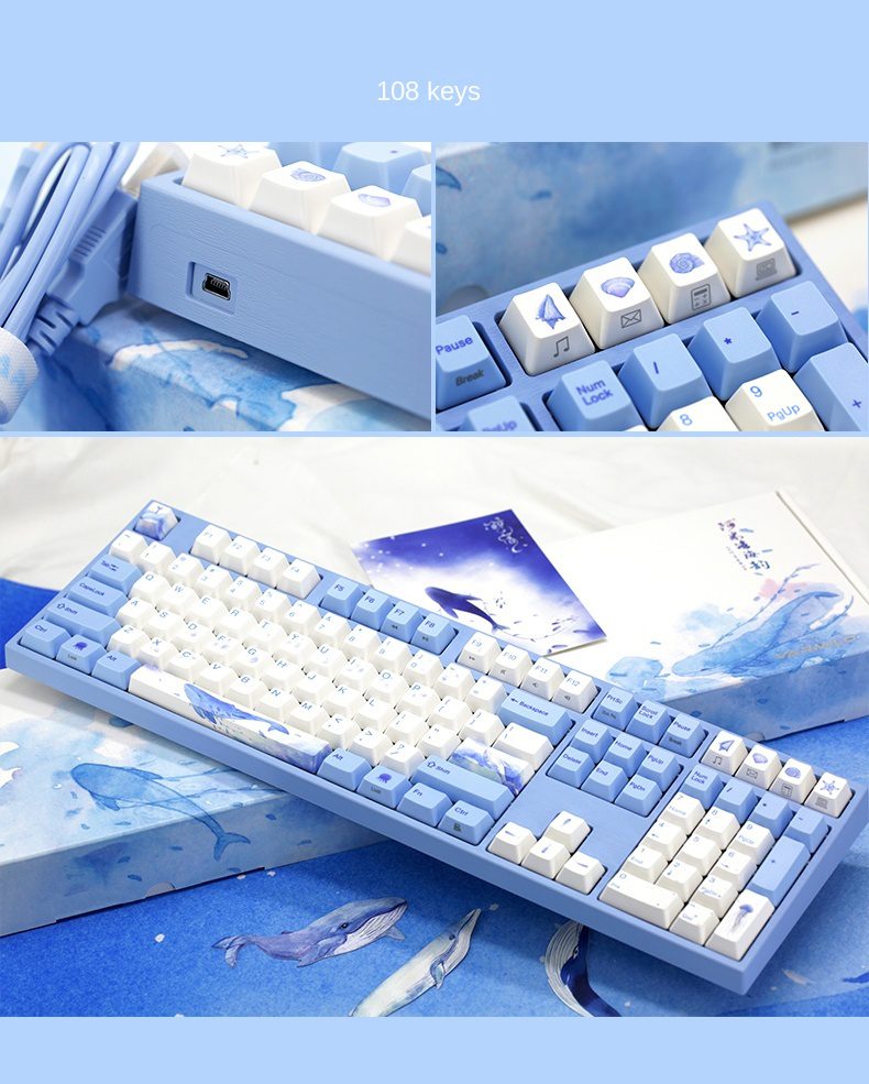 Varmilo Sea Melody mechanical keyboard 68key/87key/108key dual mode wired + Bluetooth 5.0 office gaming keyboard
