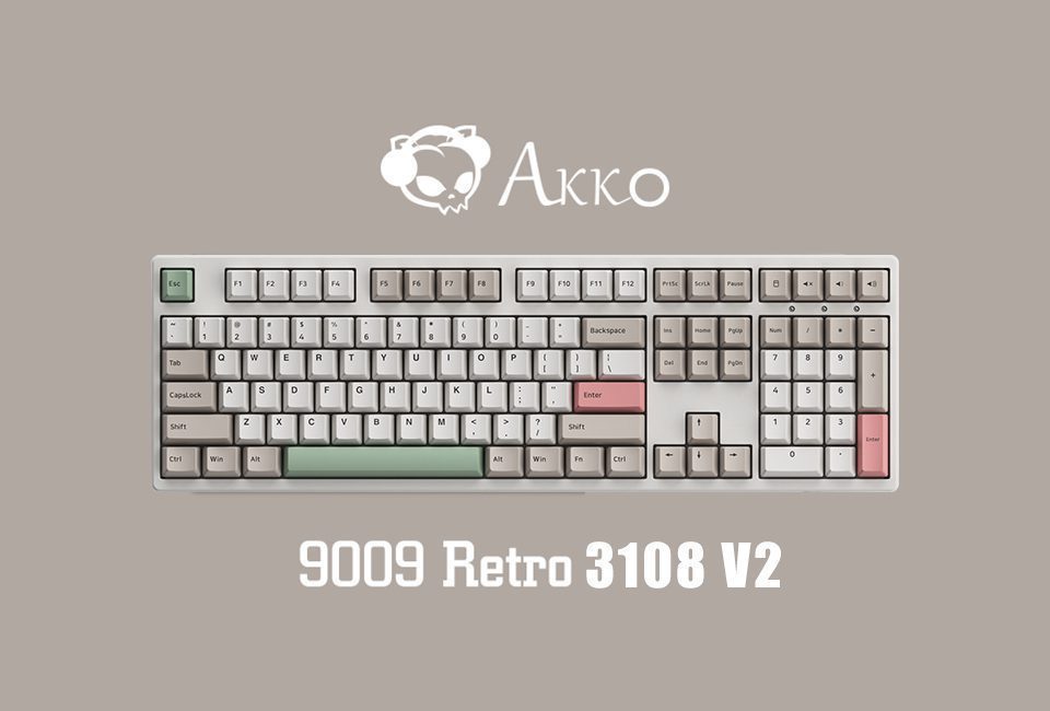 Akko 3108 V2 9009 Retro Full-Size Mechanical Gaming Keyboard Wired 108-key with OEM/Cherry Profile PBT Double-Shot Keycaps