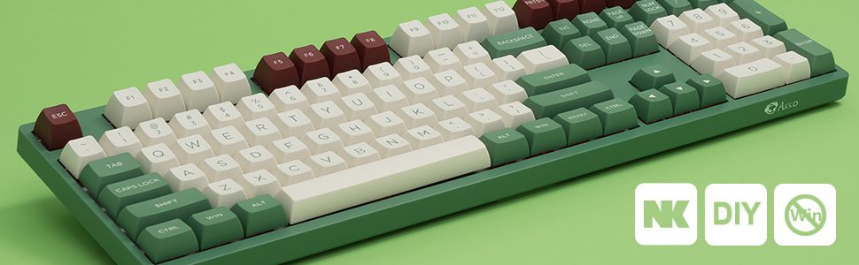 Akko 3108 V2 Matcha Red Bean Full-Size Mechanical Gaming Keyboard Wired 108-key with OSA Profile PBT Double-Shot Keycaps