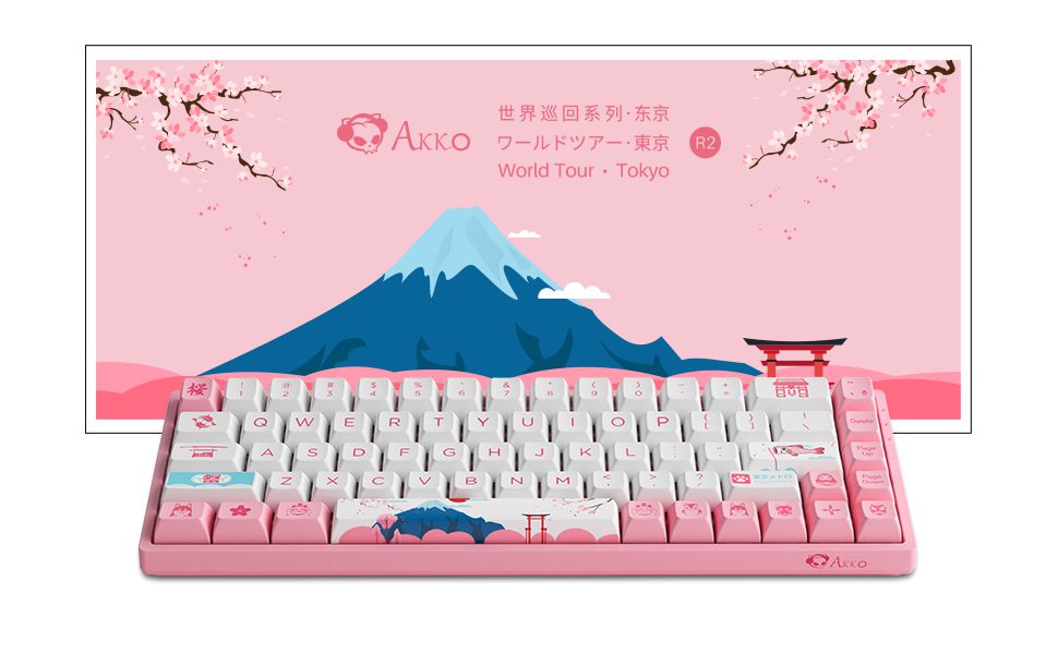 Akko 3068B Plus World Tour Tokyo R2 OSA RGB Hot-Swap Wireless Mechanical Gaming Keyboard 68-Key Multi-Modes BT 5.0/2.4GHz/Type-C