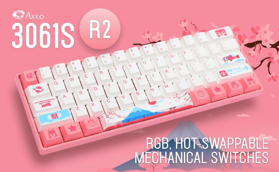 Akko 3061S World Tour Tokyo R2 Wired Mechanical Gaming Keyboard RGB Backlit Cherry Profile PBT Dye-Sublimation Keycaps