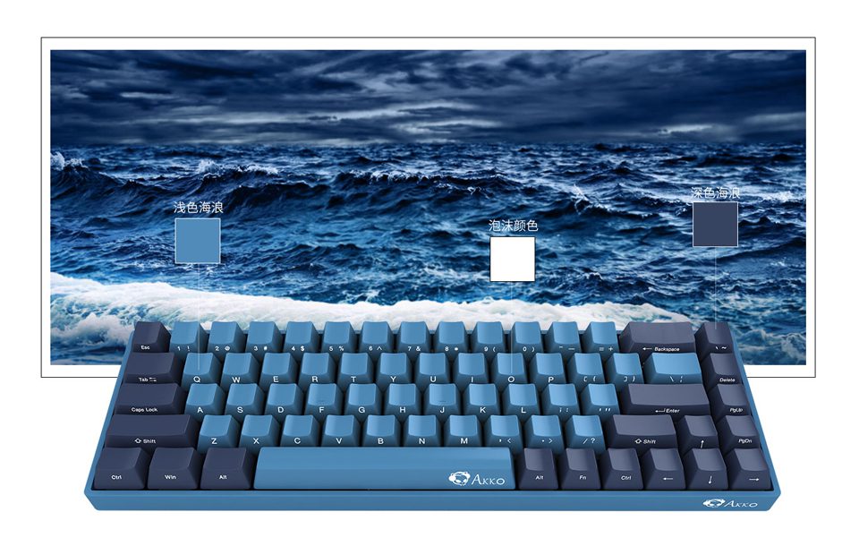Akko 3084 SP Ocean Star Mechanical Gaming Keyboard Wired USB-C 84-key with OEM Profile PBT Dye-Sublimation Keycaps for Computer