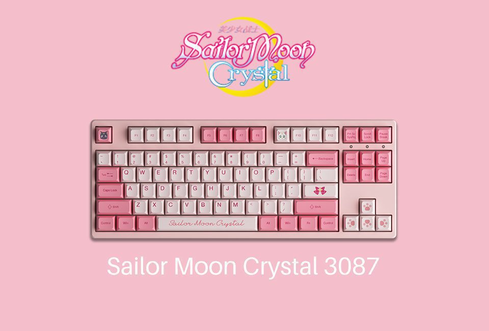 Akko 3087 Sailor Moon Crystall Mechanical Gaming Keyboard Wired 87-Key TKL with JDA Profile PBT Dye-Sub Keycaps N-key Rollover