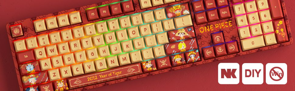 Akko 5108S One Piec Year of Tiger RGB Backlit Full-Size Mechanical Gaming Keyboard Wired 108-key JDA Profile PBT Dye-Sub Keycap