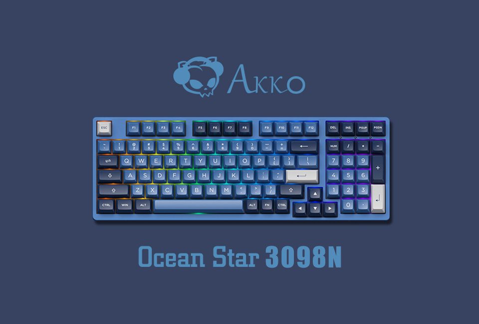 Akko 3098N Ocean Star RGB Hot-Swap Wireless Mechanical Gaming Keyboard 98-key Nordic Chip Multi-Modes BT5.0/2.4GHz/USB-Type C
