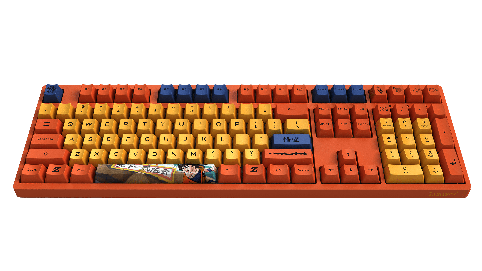 Akko 3108 V2 Dragon Ball Z-GOKU-Full-Size Mechanical Gaming Keyboard Wired 108-key with OEM Profile PBT Dye-Sublimation Keycaps