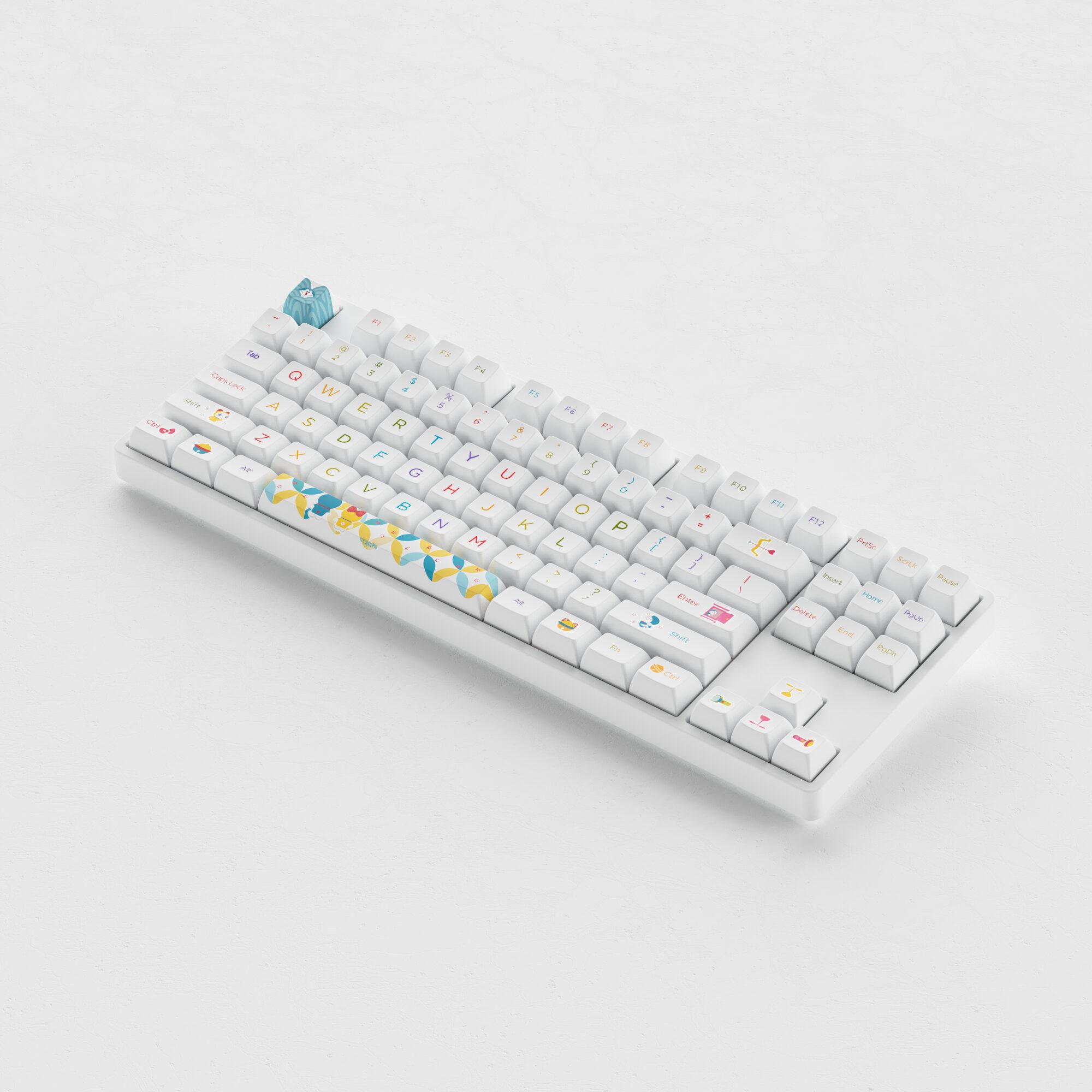 Akko 5087S Doraemo Rainbow RGB Backlit TKL Mechanical Gaming Keyboard Wired with 87-key OSA Profile PBT Dye-Sublimation Keycaps