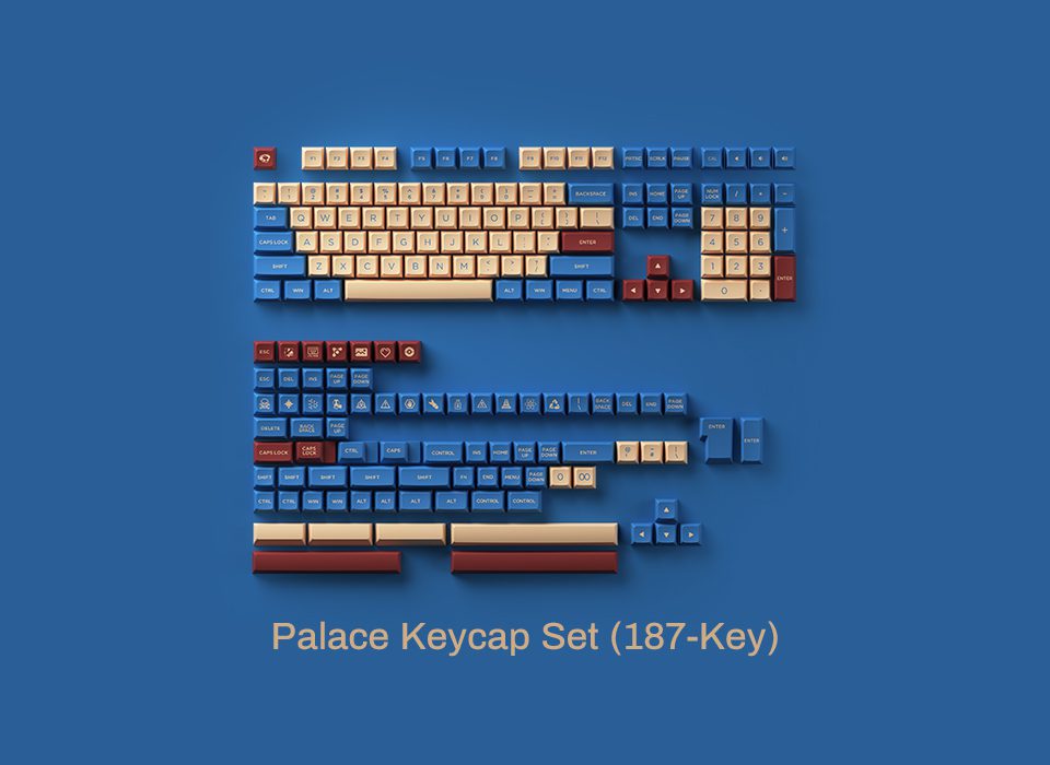 Akko Palace Keycap Set 187-key PBT Double-Shot OSA Profile Mechanical Keyboard Keycaps Compatible with Major Layouts