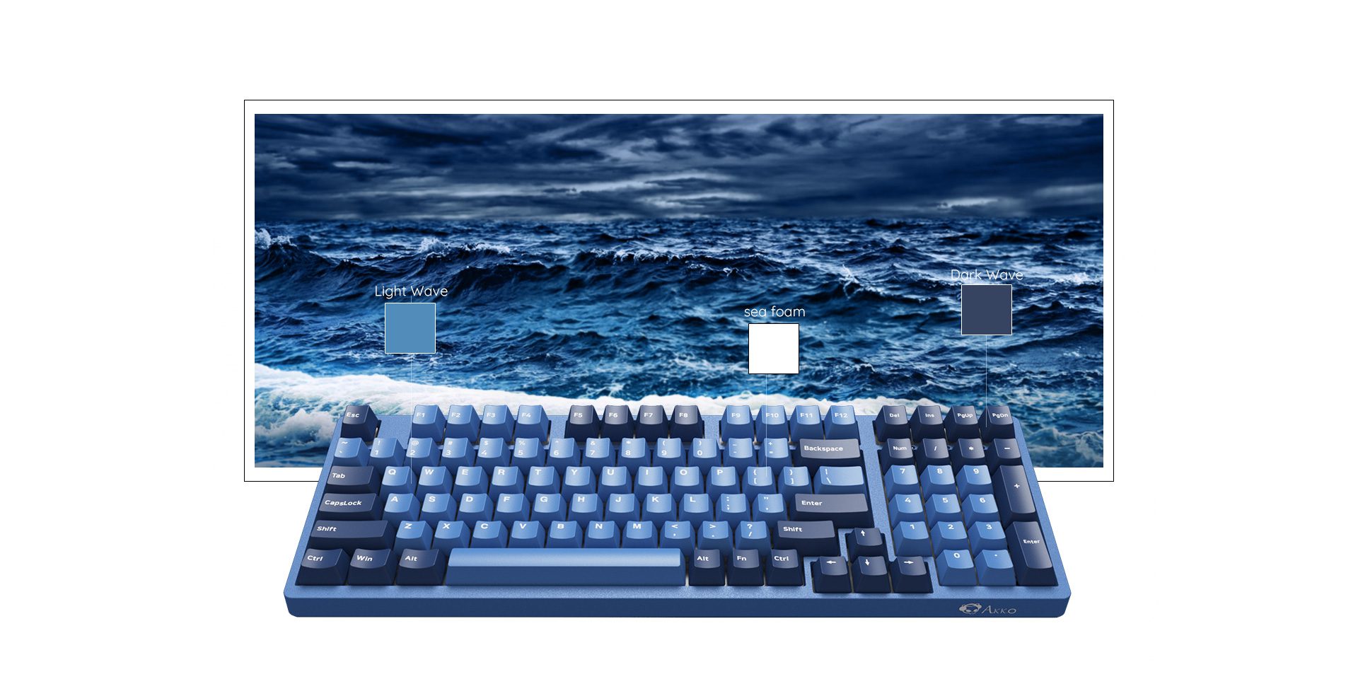 Akko 3098 DS Ocean Star Mechanical Gaming Keyboard Wired 98-key with Cherry Profile PBT Double-Shot Keycaps for Computer Gamer