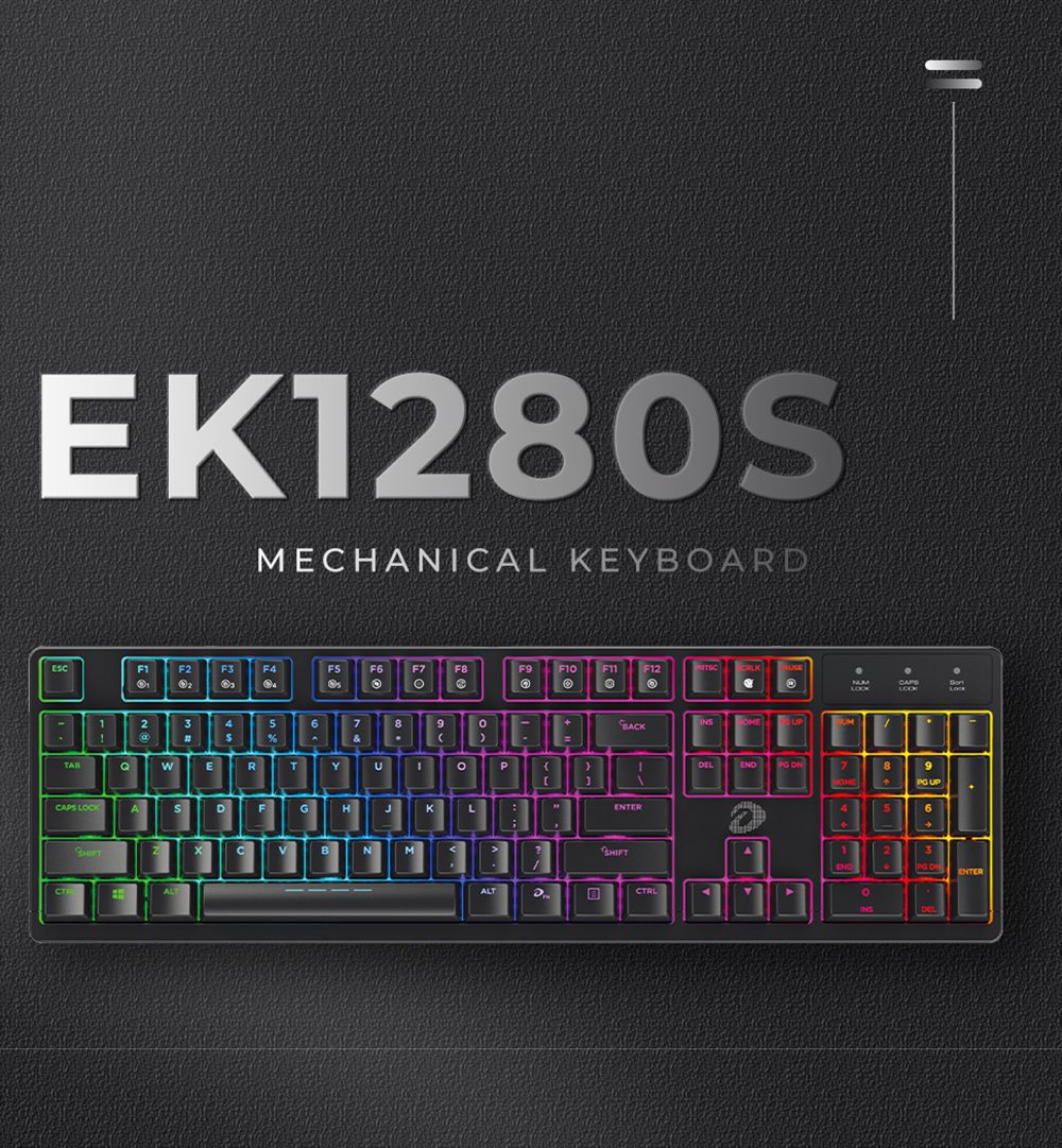 DAREU Wired Mechanical Gaming Keyboard 104 Keys RGB Full-key Conflict Free Hotswappable Keyboards Gaming Accessories