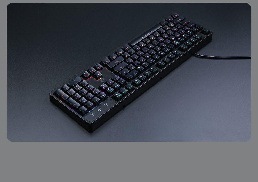 DAREU Wired Mechanical Keyboard Ergonomic RGB Backlight Gaming Keyboard with Multimedia Buttons Full Key Conflict-free