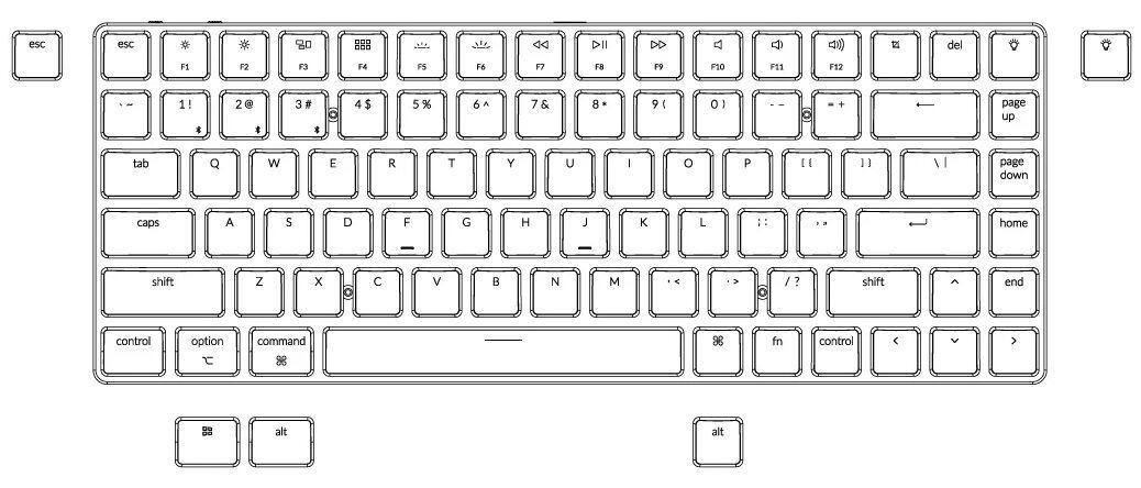 Keychron K3 D V2 Ultra-slim Wireless Mechanical Low Profile Keyboard Optical Hot-Swappable Switch White Backlit for Mac Windows