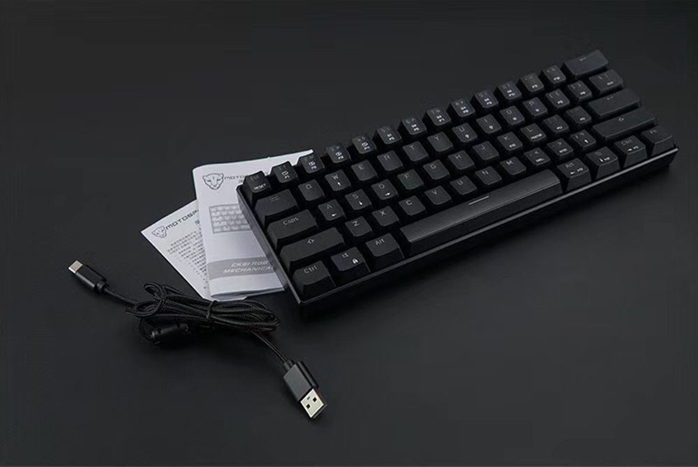 60% Motospeed CK61 RGB Gaming Mechanical Keyboard 61 Keys USB Wired LED Backlight Portable Laser Keyboards For PC Computer Gamer