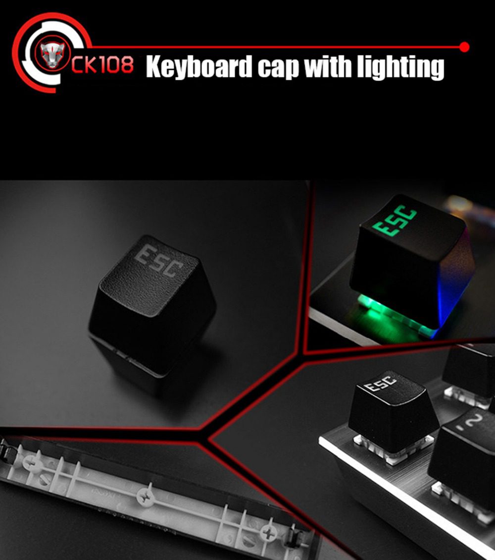 Motospeed CK108 Mechanical Keyboard Russian English 104 keys RGB Wired Gaming Keyboards