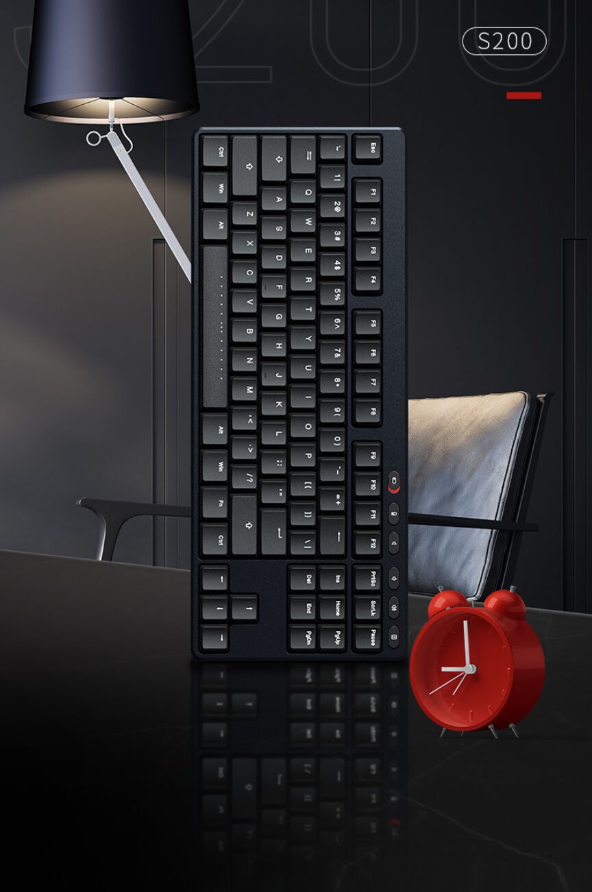IKBC S200 2.4G wireless mechanical keyboard 87 slim Low profile switch TTC red