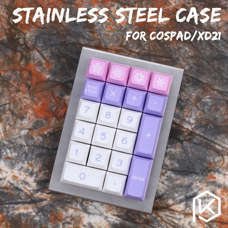 Anodized Aluminium case for cospad xd24 custom keyboard acrylic panels diffuser can support Rotary brace supporter