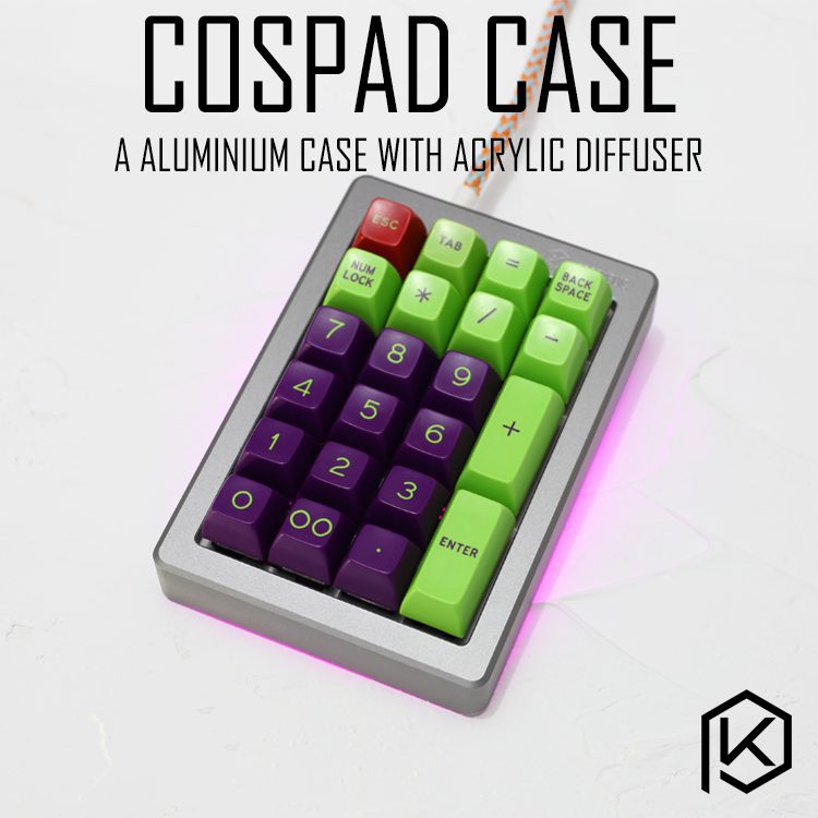 Anodized Aluminium case for cospad xd24 custom keyboard acrylic panels diffuser can support Rotary brace supporter