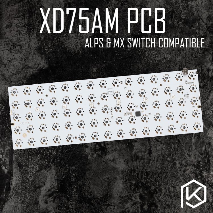 xd75re xd75am xd75 Custom Mechanical Keyboard 75 keys Underglow RGB PCB GH60 60% programmed gh60 kle planck hot-swappable switch