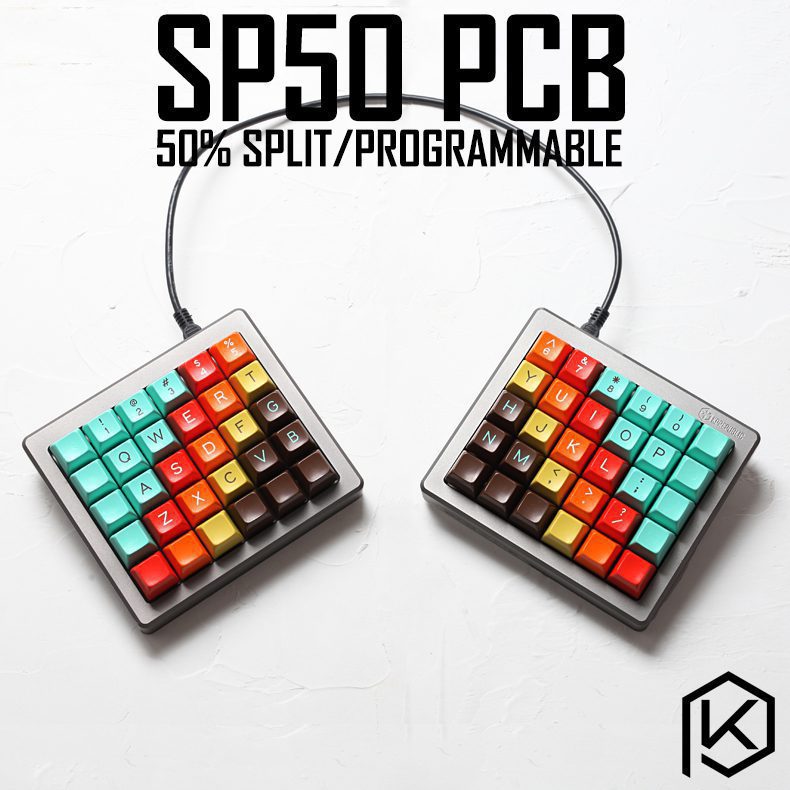 SP50 split Custom Mechanical Keyboard 50% PCB programmed 50 preonic layouts bface firmware with rgb bottom underglow led