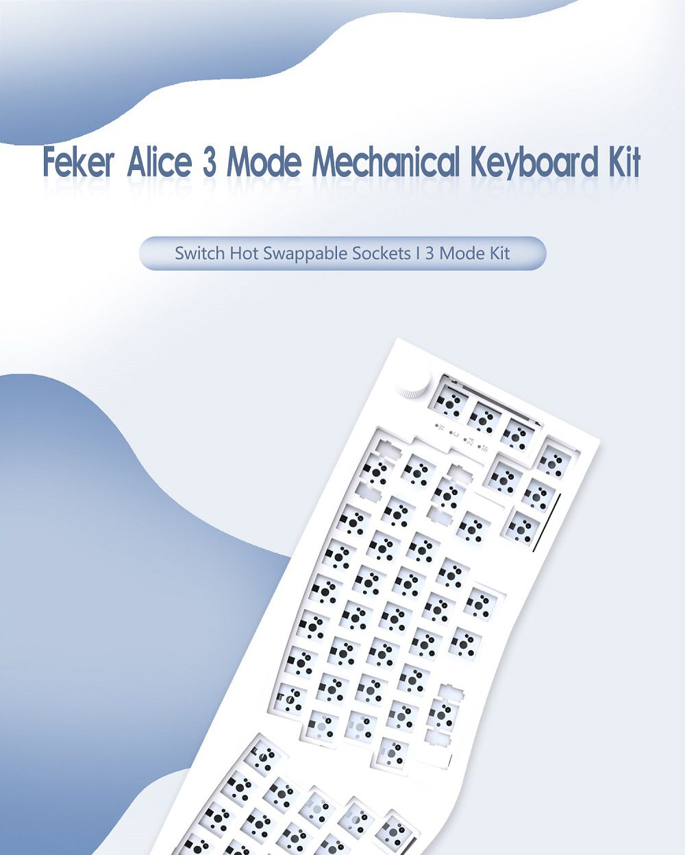 Feker Alice 80 3 Mode Wireless 80% Mechanical Keyboard kit hot swappable switch lighting effects RGB led type c 2.4G BT Ergo Kit