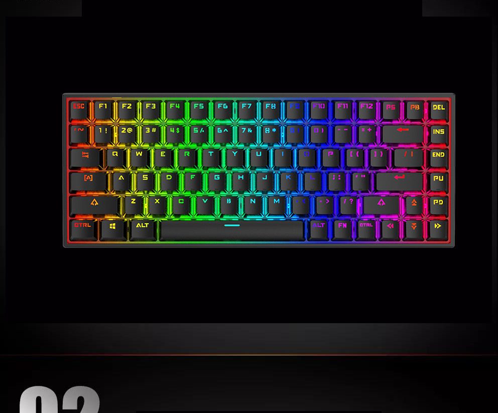 MXRSKEY 84U 84 key dual mode Mechanical Keyboard 75% lighting effect RGB Bluetooth 5.0 switch led type c software macro
