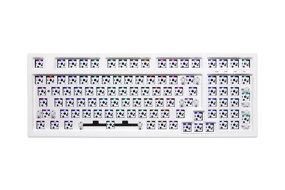 Feker 98 3 Mode Wireless 98% Mechanical Keyboard kit hot swappable switch lighting effects RGB led type c 2.4G BT