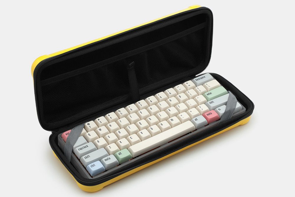 YOUMO 60% HARDSHELL KEYBOARD CARRYING CASE Flocked polyester with Zip closure for mechanical keyboard gh60 poker