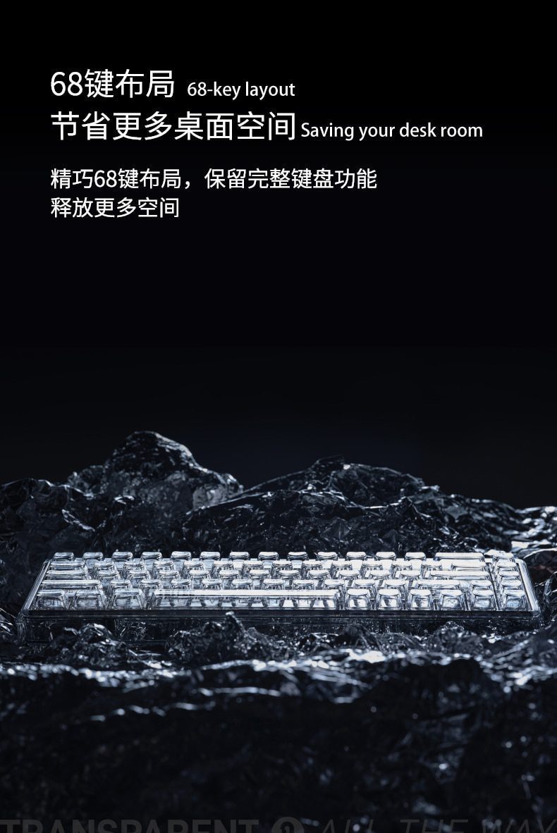 Lofree 65% 1% Clear Case Dual Mode Bluetooth Mechanical Keyboard Kailh Jellyfish switch with switch led support lighting effects
