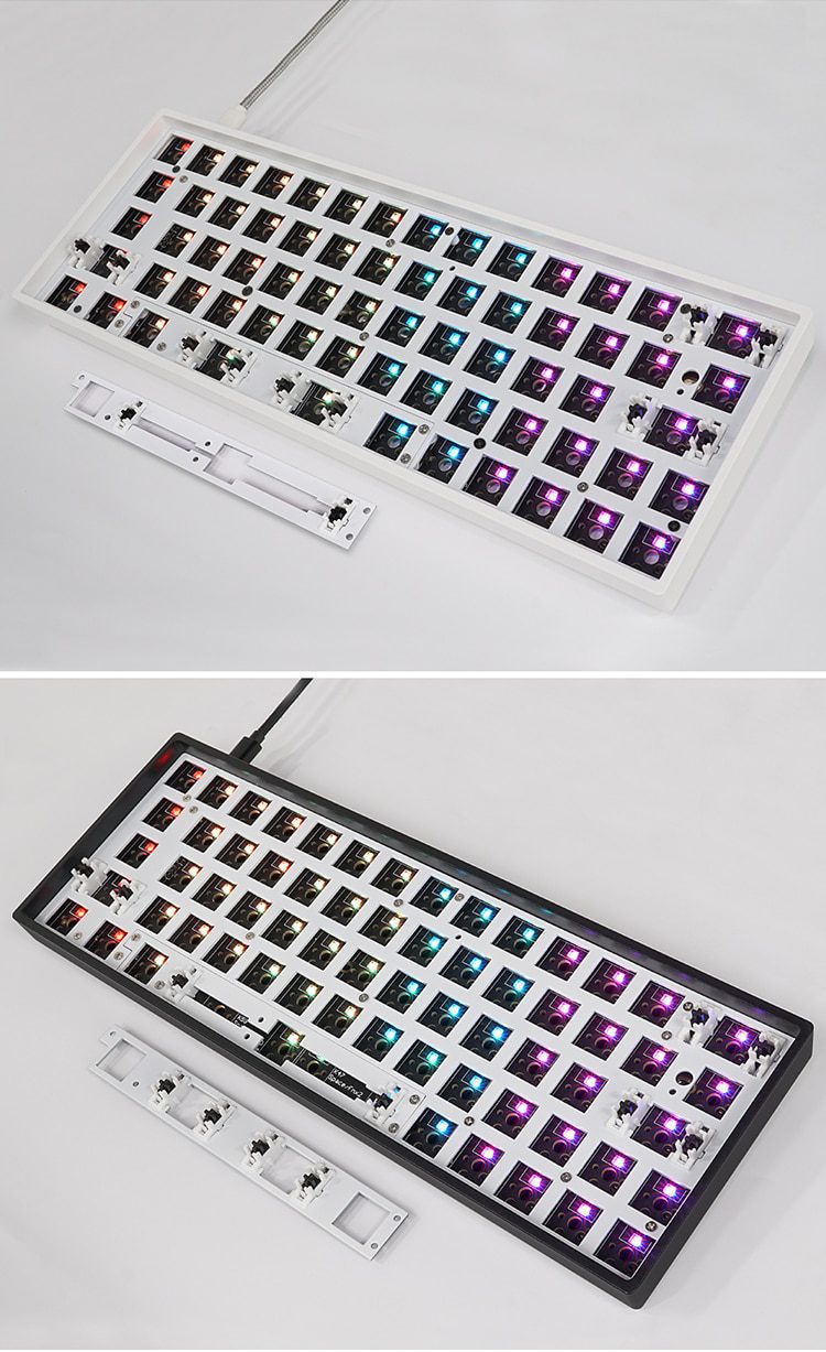 gk64x gk64 hot swappable 60% Wooden Case Custom Mechanical Keyboard Kit support rgb switch leds type c has software
