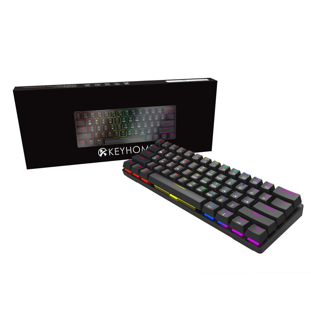Keyhome KH61 60% mechanical keyboard Kit hot swappable rgb switch Socket RGB led type c macro program software support macro