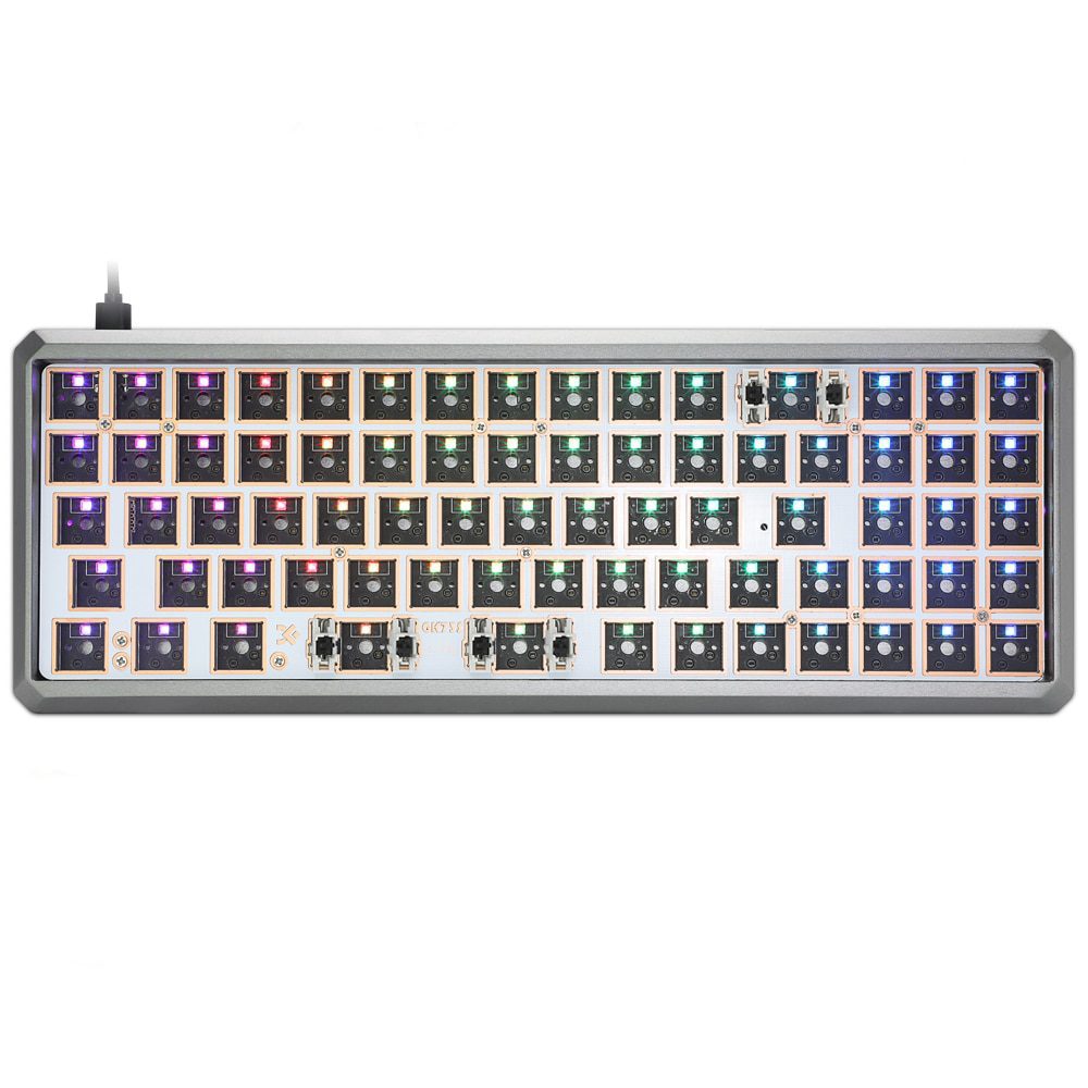 gk61xs gk61 dual mode bluetooth 5.0 60% mechanical keyboard rgb switch led hot swapping socket type c pcb case split spacebar