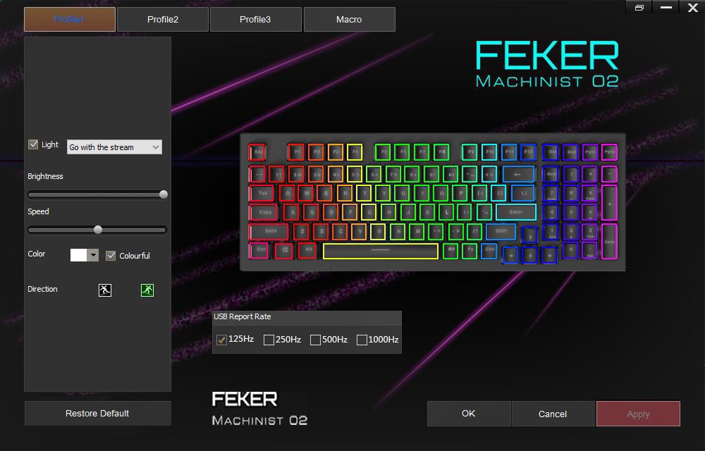 Feker Machinic 02  980 Mechanical Keyboard kit PCB CASE hot swappable switch support lighting effects with RGB switch led type c