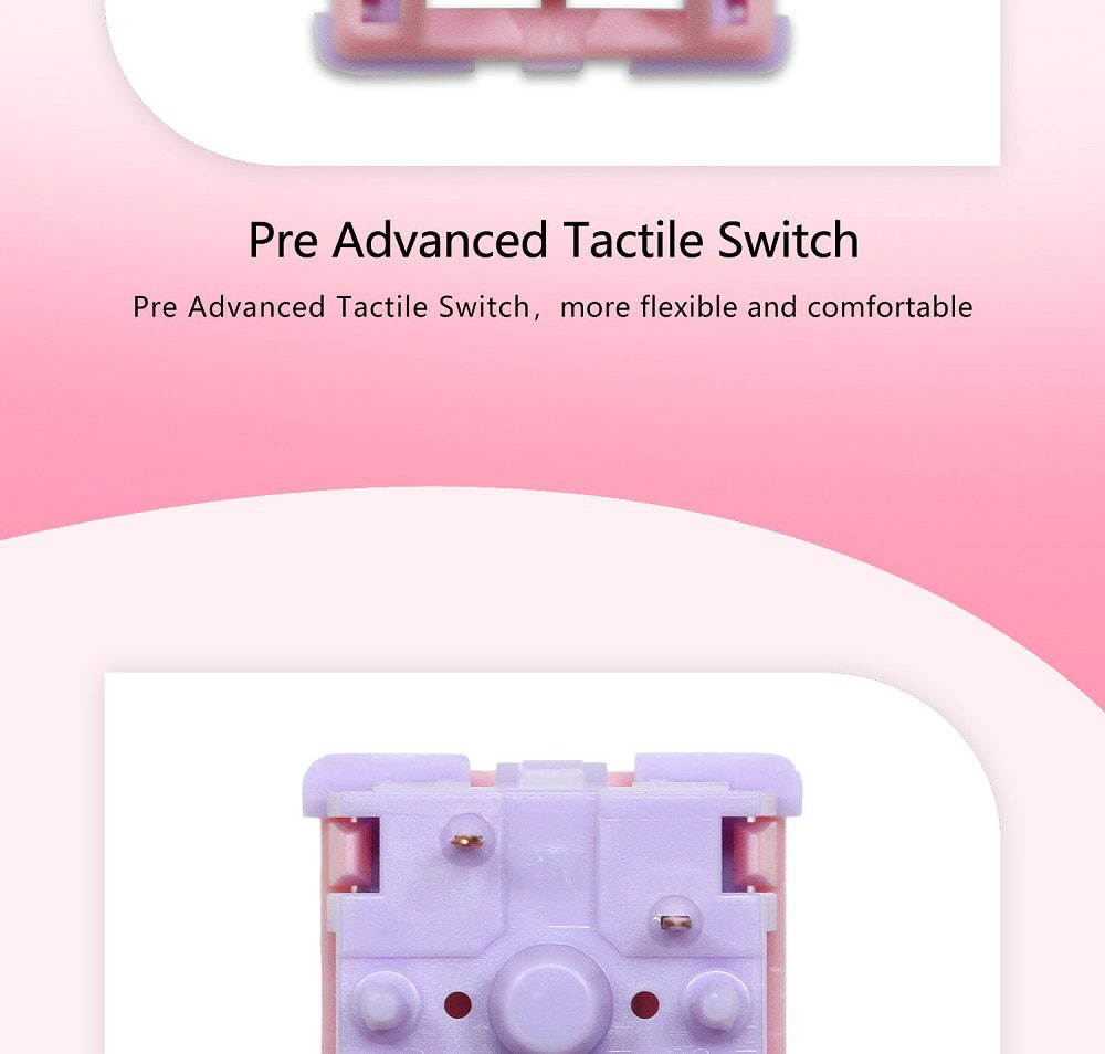 ROCOCO Switch Pre Advanced Tactile 45g 5pin SMD RGB mx stem switch for mechanical keyboard Gold Plated Spring POM PC