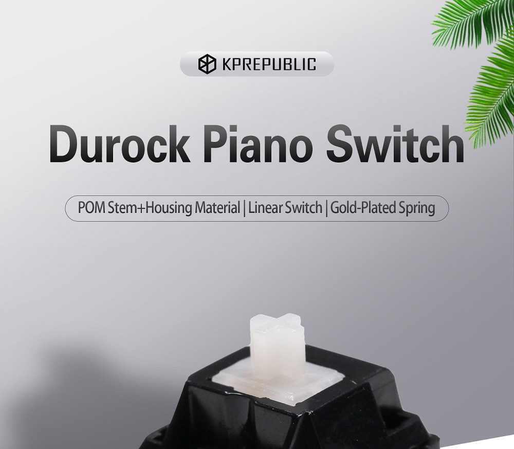 DUROCK Full POM Piano Switch 63.5g with Deeper Sound Super Smooth Performance Linear Switch 5 Pins Mechanical Keyboard Switch