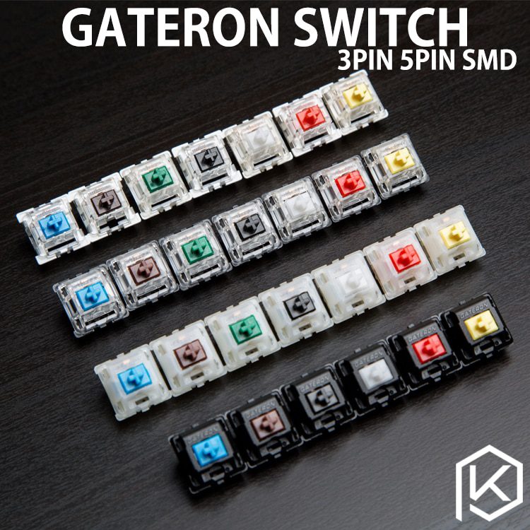 Gateron kangaroo Switch RGB Tactile 59g 63g Switches For Mechanical keyboard mx stem 5pin orange transparent body green