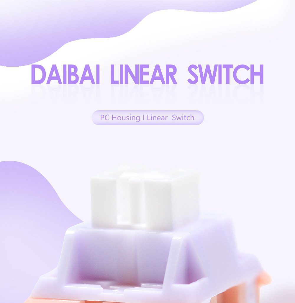 DAIBAI Switch Linear 55g 68g 5pin SMD RGB mx stem switch for mechanical keyboard Gold Plated Spring POM PC