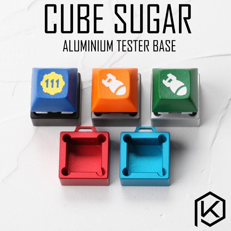 cube sugar aluminum Switch Tester base housing 1X1 silver red blue grey for black red brown blue RGB SMD for Mechanical Keyboard