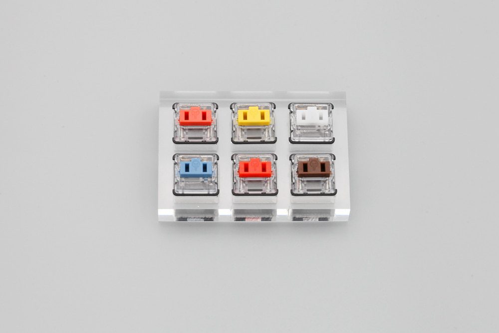 Acrylic Switch Tester 2X3 Kailh choc low profile switch brown white red dark yellow blue orange SMD RGB  for Mechanical Keyboard