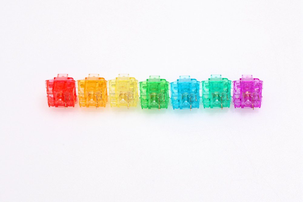 Candy Rainbow Switch RGB SMD Linear 60g Switches For Mechanical keyboard mx stem 3pin Gold Plated Spring Red Orange Yellow Cyan