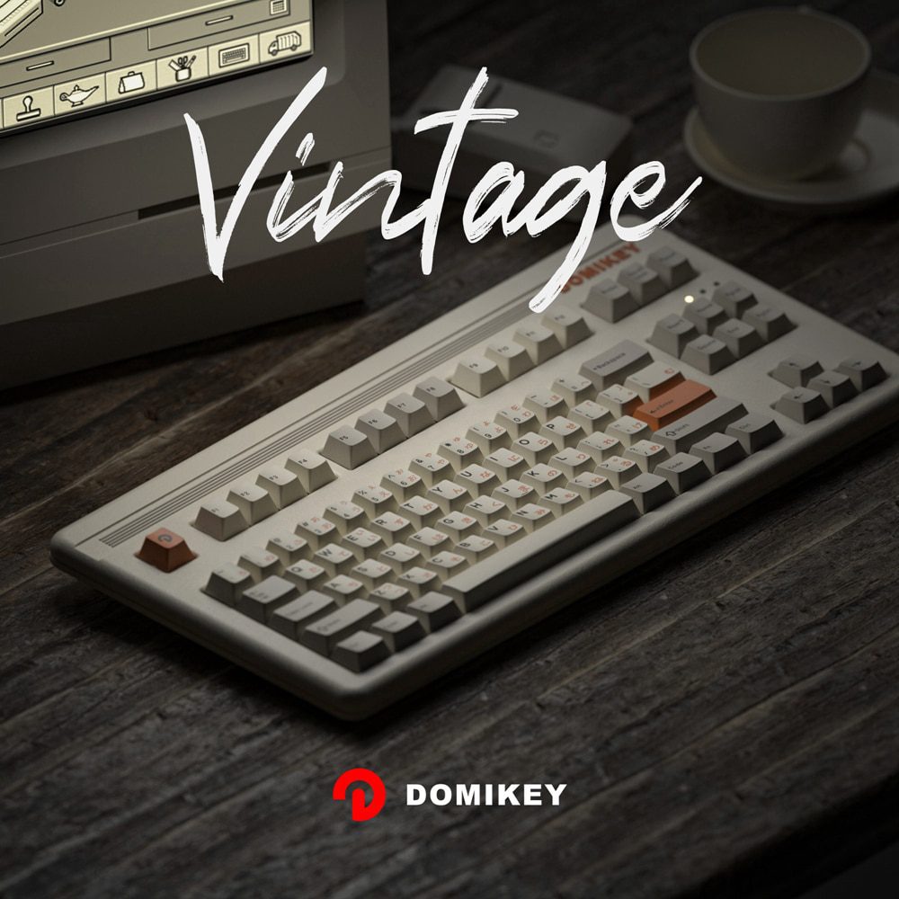 Domikey Vintage All in One Cherry Profile abs doubleshot keycap for mx stem keyboard 87 104 gh60 xd64 xd68 BM60 BM65 BM68 Retro