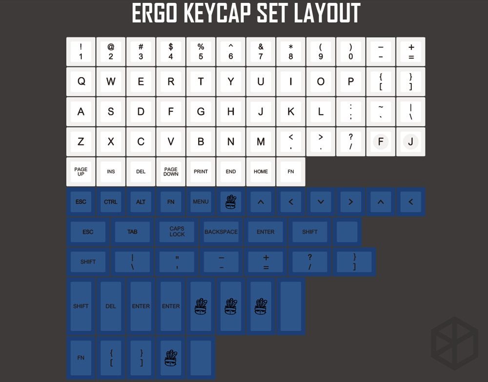 dsa ergodox ergo pbt dye subbed keycaps for custom mechanical keyboards Infinity ErgoDox Ergonomic Keyboard keycaps white blue