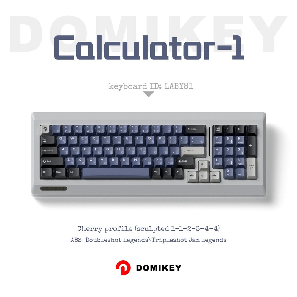 Domikey Calculator  All in One Cherry Profile abs doubleshot keycap for mx keyboard poker 87 104 xd64 xd68 BM60 BM65 BM68