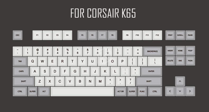 dsa granite grey colorway dsa profile Dye Sub Keycap Set PBT plastic for keyboard gh60 xd60 xd84 cospad tada68 rs96 87 104 660