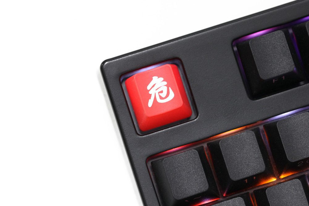 Novelty Shine Through Keycaps ABS Etched back lit black red r1 SEKIRO Shadows Die Twice Danger Death