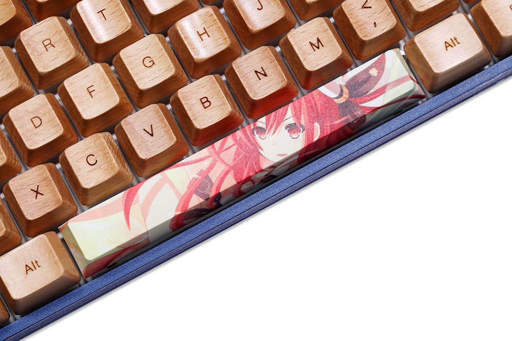 Allover dye subbed Keycap Novelty 6.25u spacebar pbt for keyboard Makise Kurisu Korosensei Emilia Kafuu Chino Tokisaki Kurumi